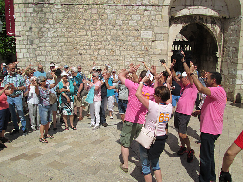 Team solving location-based clues in a company-led social impact activity